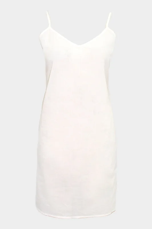 Cami V Midi Slip Dress | White