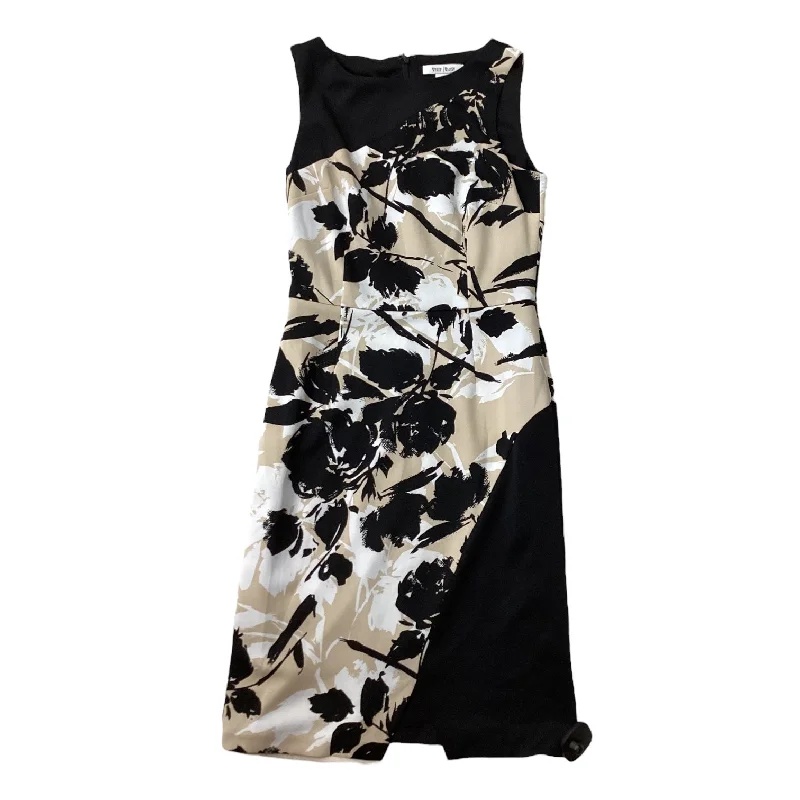 Dress Casual Midi By White House Black Market In Black & Cream, Size: S