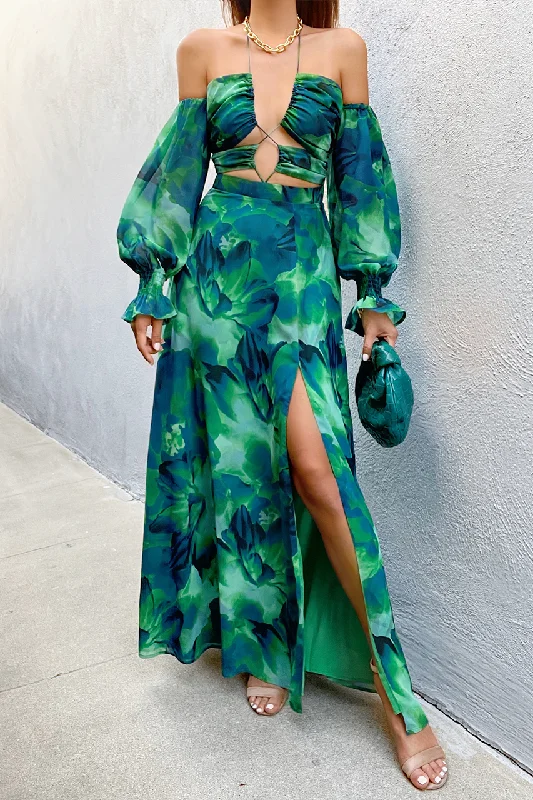 Karma Maxi Dress - Green Floral