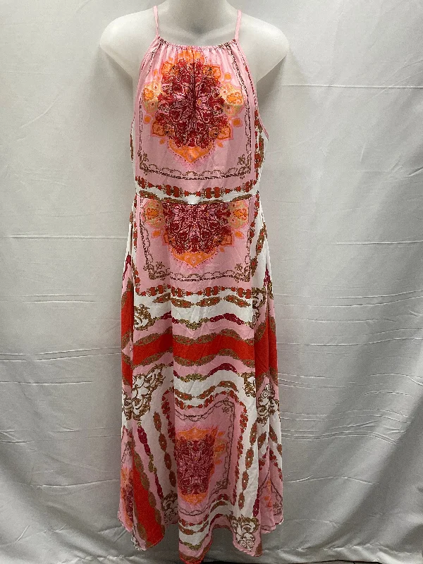 Multi-colored Dress Casual Maxi Clothes Mentor, Size M