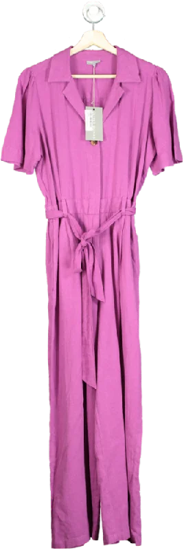 Oliver Bonas Purple Linen/viscose Blend Jumpsuit UK 6