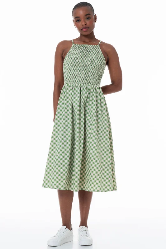 Shirred Bodice Midi Dress _ 153767 _ Green