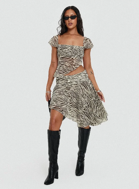 Legacy Midi Skirt Zebra