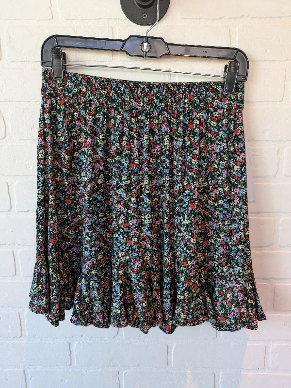 Skirt Mini & Short By Loft In Black & Blue, Size: 4petite