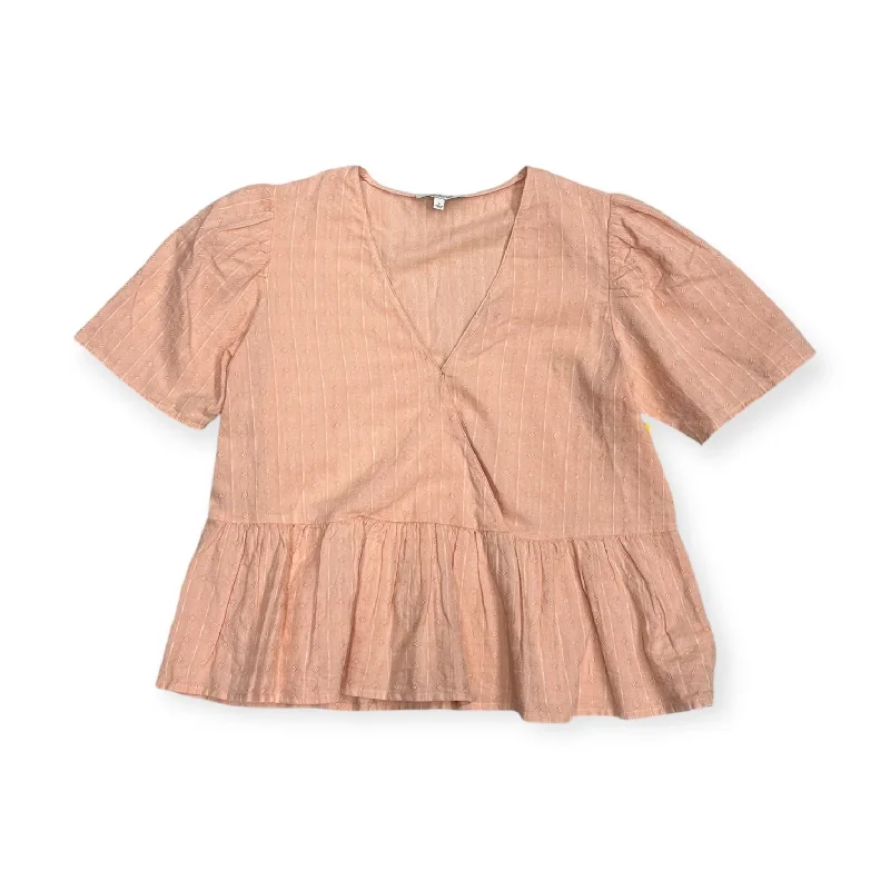 Top Short Sleeve By Madewell In Peach, Size: S