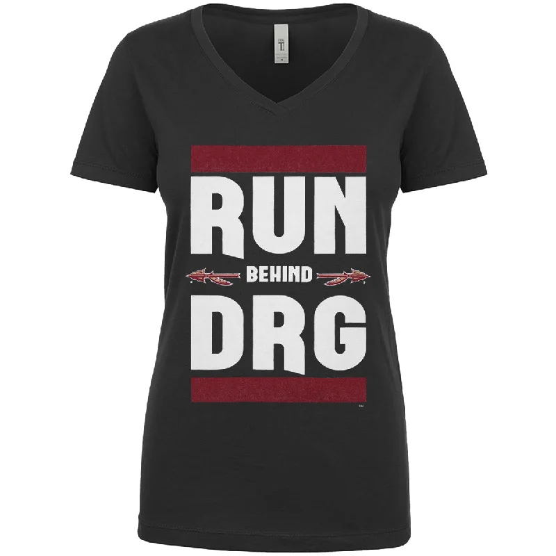 Ragz Women's Run Behind DRG Design Short Sleeve T-shirt - Black