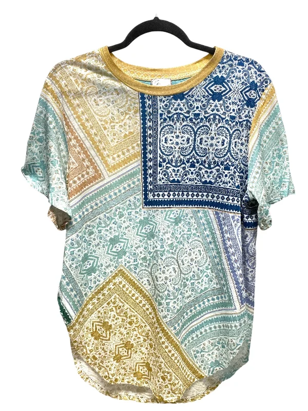 Blouse Short Sleeve By Anthropologie In Multi-colored, Size: S