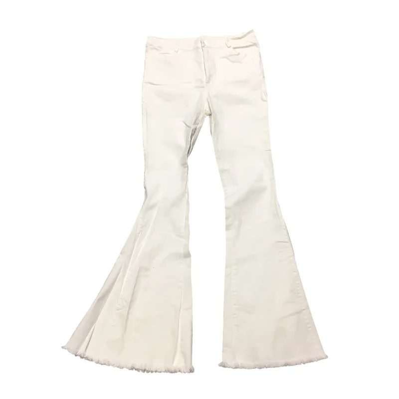 Jeans Wide Leg By Vestique In White, Size: L