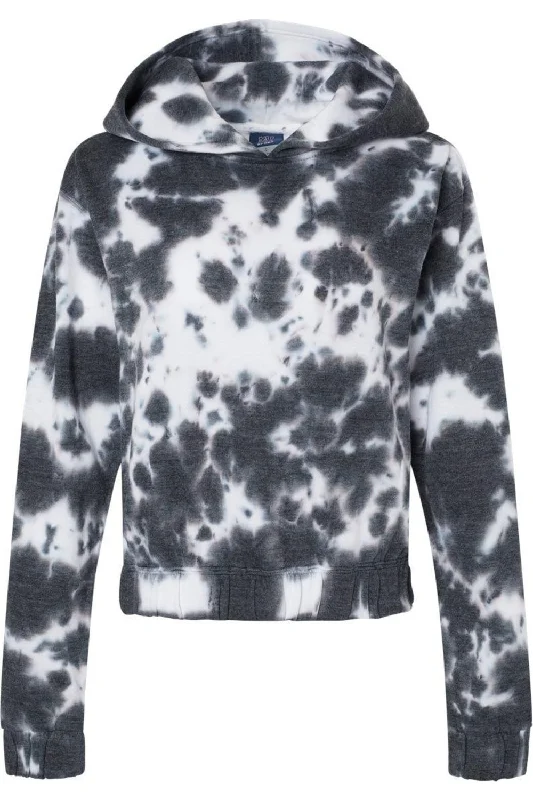 MV Sport Women´s Sueded Fleece Tie-Dyed Crop Hooded Sweatshirt