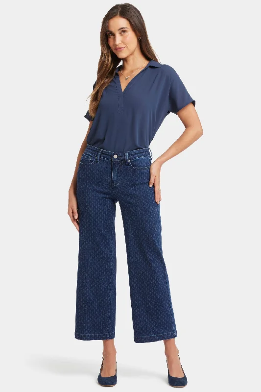 Teresa Wide Leg Ankle Jeans - Indigo Maison Geo