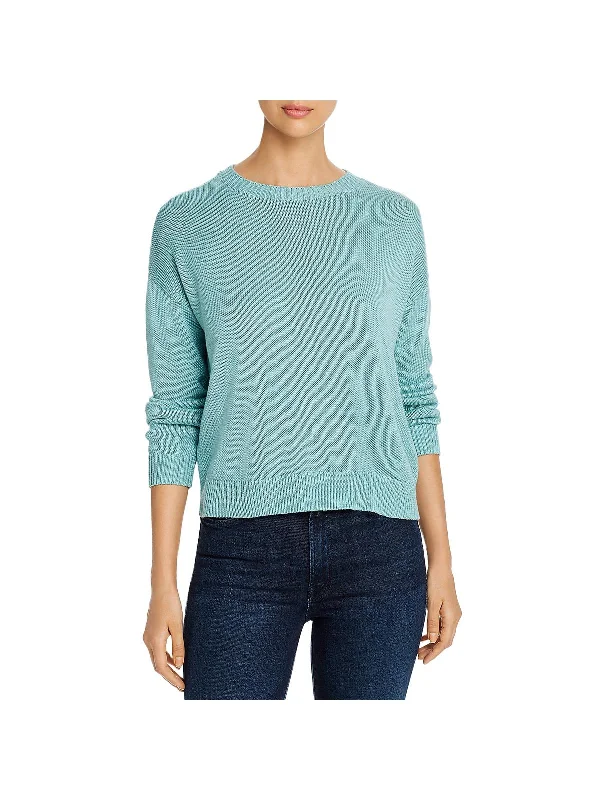 Womens Tencel Round Neck Pullover Sweater