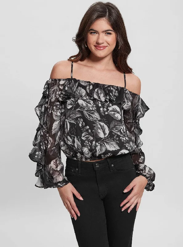 Black Floral Iggy Top