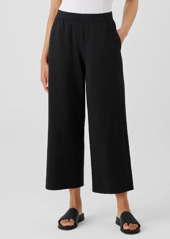 Eileen Fisher - Cotton Blend Ponte Wide-Leg Pant