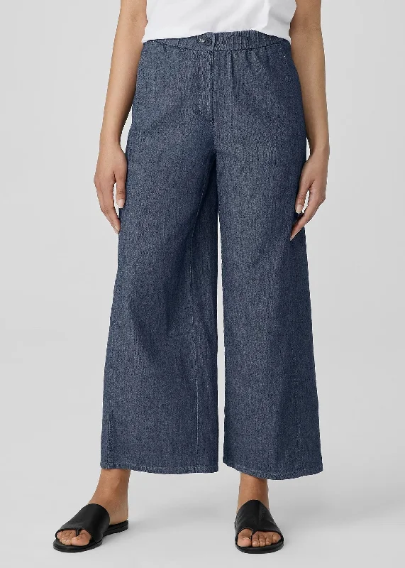 Eileen Fisher - Airy Organic Cotton Twill Wide-Leg Pant -SALE