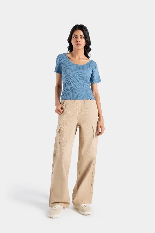 Non-Denim Wide Leg Cargo Pants