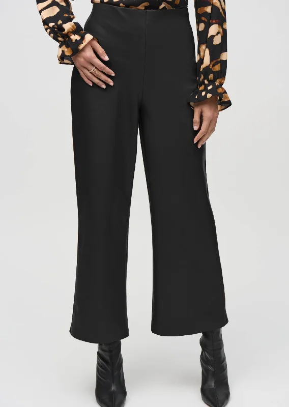 Joseph Ribkoff - Leatherette Wide-Leg Pull-On Pants