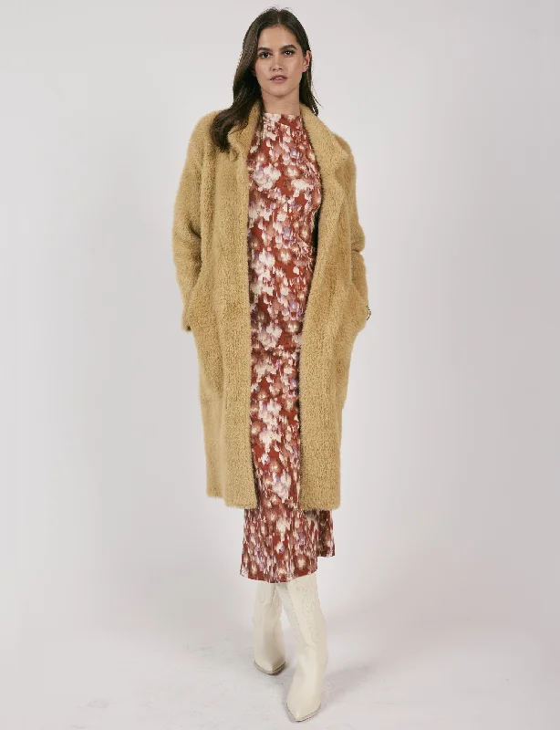 Exile Faux Fur Coat, Tan